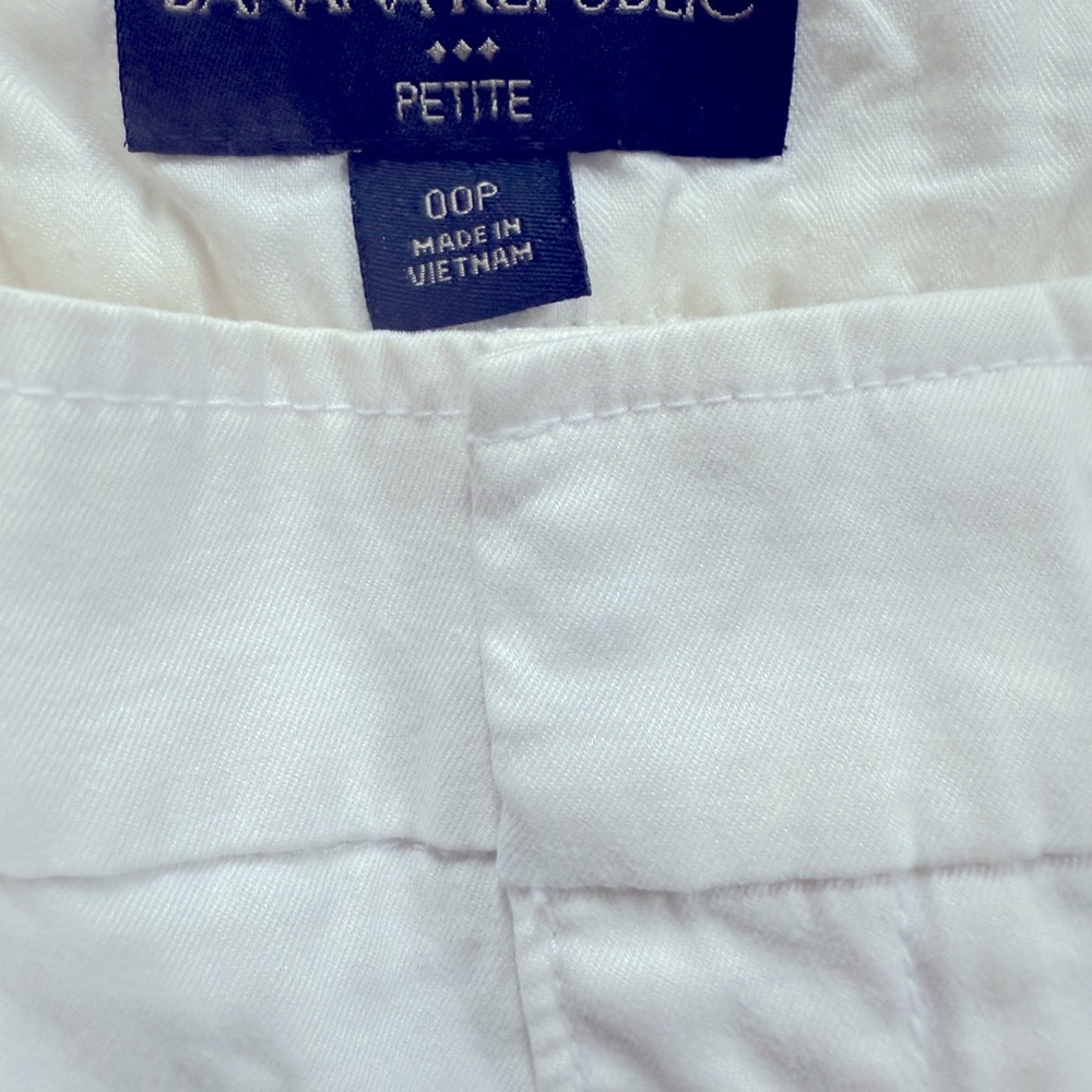 Banana Republic white shorts cotton with spandex, sz 00 petite, - Picture 5 of 5